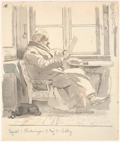 Portræt af J. Th. Lundbyes bedstefar, justitsråd og toldforvalter E. Bonnevie