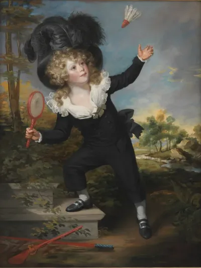 Portræt af Kennett Dixon, der spiller badminton