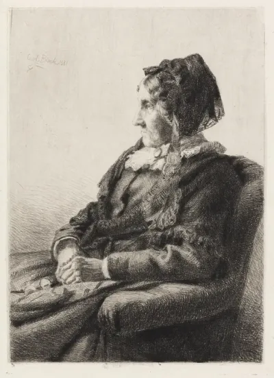 Portræt af kunstnerens moder, Fru Ida Emilie Ulrikke Henriette Bloch, f. Weitzmann