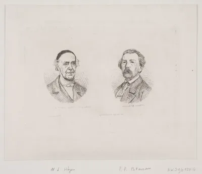 Portrætter af Niels Lauritz Høyen og Fritz Ferdinand Petersen