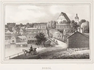 Porvoo, illustration for Finland Depicted in Drawings, booklet IX
