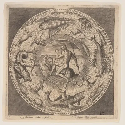Poseidon, from a Set of Designs for Plates (Fonds de Coupe)