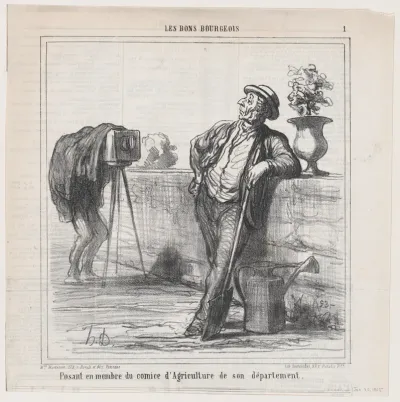 Posing as an official of the local agricultural fair, from 'The Good Bourgeois,' published in Le Charivari, January 30, 1865