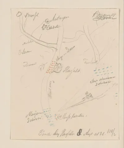 Positie bij Hasselt 8 Aug. 1831