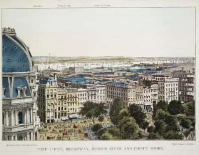 Post Office, Broadway, Hudson River and Jersey Shore