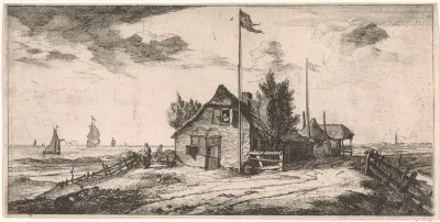 Posthuis met een postbode op uitkijk