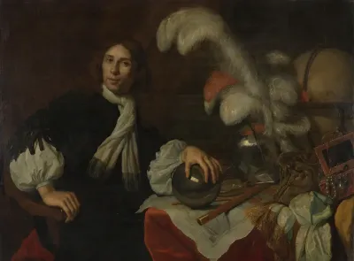 Posthuum portret van Aucke Stellingwerff. Admiraal van de admiraliteit van Friesland, gesneuveld in 1665 bij Lowestoft door een kanonskogel
