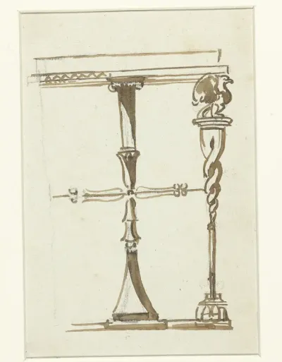 Poten van een tafel met een zittende griffioen