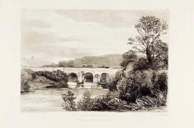 Poulston Bridge & Launceston [Material gráfico] : on the river Tamar : The picture in the possession of W. Prior Esqr.