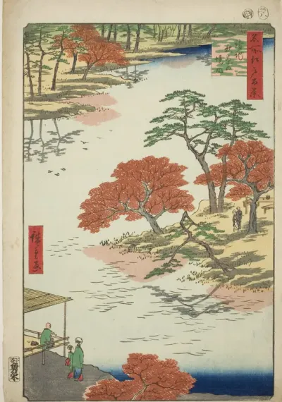 Precints of the Akiba Shrine, Ukeji (Ukeji Akiba no keidai), from the series "One Hundred Famous Views of Edo (Meisho Edo hyakkei)"