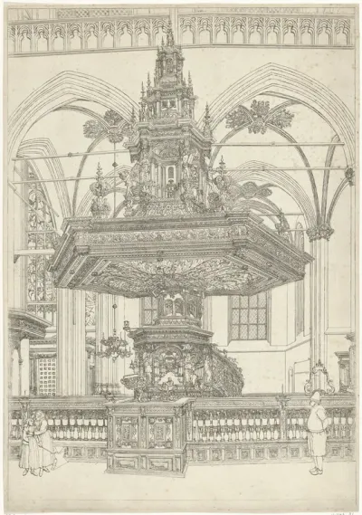 Preekstoel in de Nieuwe Kerk in Amsterdam