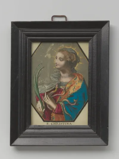 Prent met de voorstelling van de heilige Christina