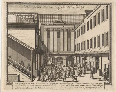 Prentenwinkel van Pieter Schenk op de Leipziger Messe