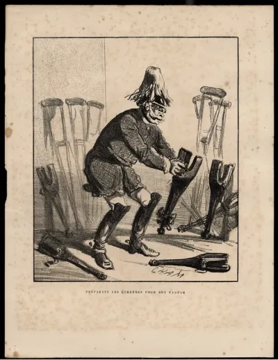 Préparant les étrennes pour son peuple. (Preparing New Year’s gifts for his people.), from Album du Siége