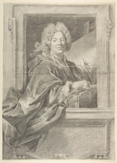 Preparation for Portrait Engraving of Artist in Frame