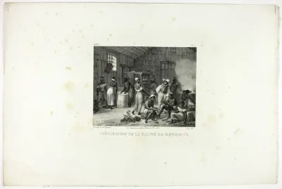 Preparation of the Mendiocca Root, plate 7 from Customs and traditions of Negroes, volume 4 of Voyage pittoresque dans le Brésil
