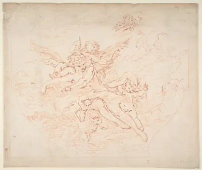 Preparatory Drawing of a Ceiling for Etching, after Boucher Drawing