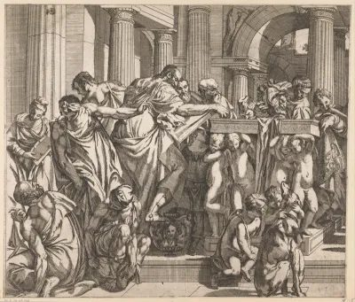 Presentatie van Christus in de tempel (linkerdeel)