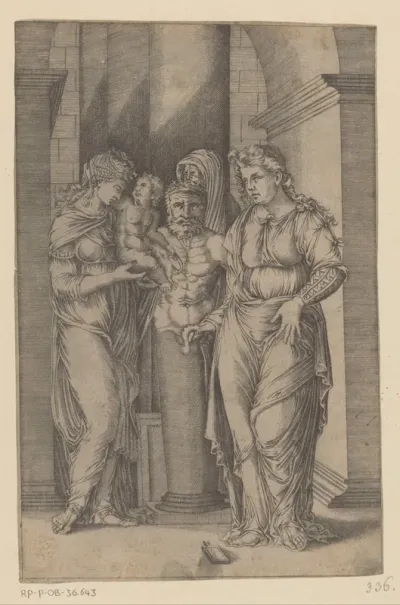 Presentatie van een kind aan Priapus