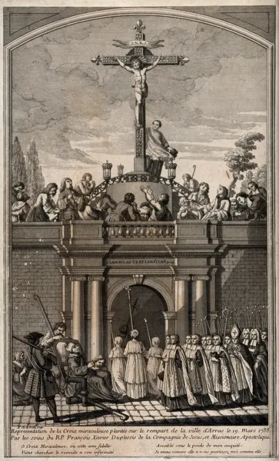 Presentation of a cross to the city of Arras by François Xavier Duplessis in March 1738