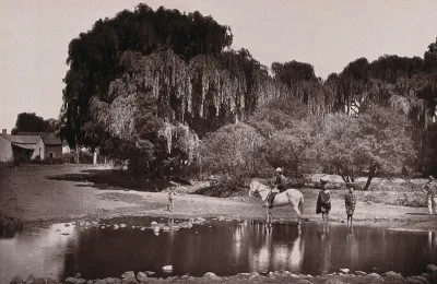 Pretoria, South Africa: a river and the entrance to the city on Middleburg Road
