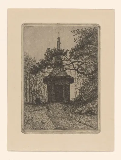 Prieel in een landschap