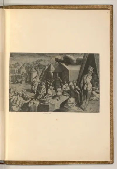 Priester der Israeliten mit Rinderopfern