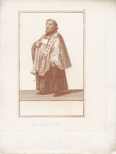 Priester met stola van kaarten