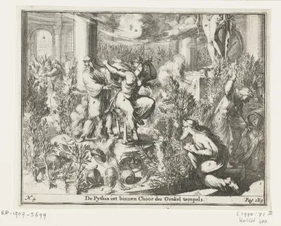 Priesteres Pythia in de tempel van Delphi