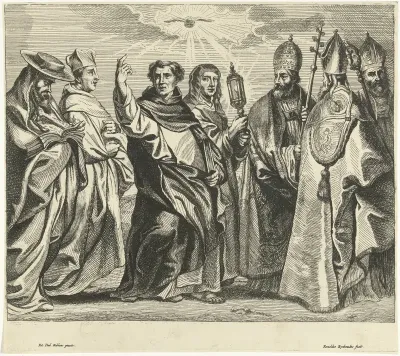 Priesters, de vier kerkvaders en de H. Clara