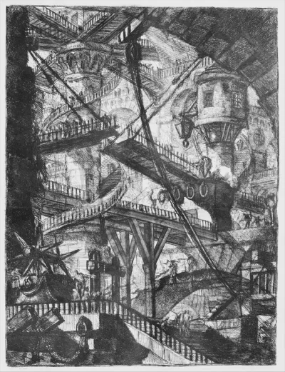 Prima Parte di Architettura, e Prospettive inventate, ed incise da Giambatista Piranesi Architetto Veneziano fra gli Arcadi Salcindio Tiseio; Lettere di Giustificazione a Milord Charlemont plates, which were adapted to appear in the Opere Varie; Oper