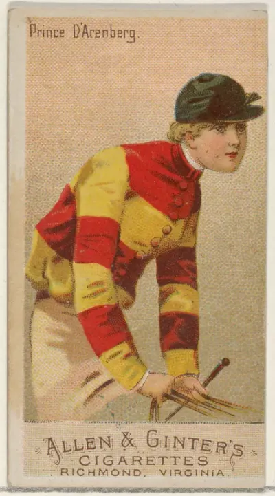 Prince D'Arenberg, from the Racing Colors of the World series (N22a) for Allen & Ginter Cigarettes