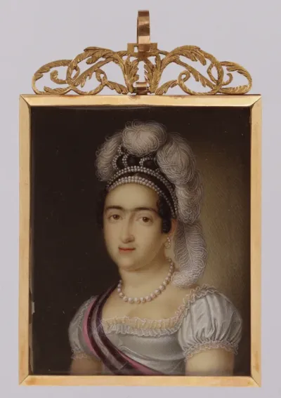 Princess María Francisca de Asis de Borbón and Her Son Infante Carlos Luis María Fernando de Borbón