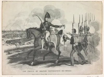 Prins van Oranje deelt eretekens uit, 1815