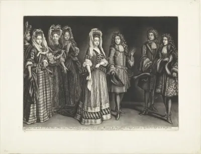 Prins Willem III neemt voor zijn reis naar Engeland afscheid van zijn vrouw, 1688