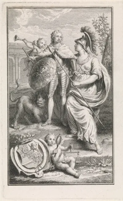Prins Willem V van Oranje-Nassau ontvangt Minerva's schild