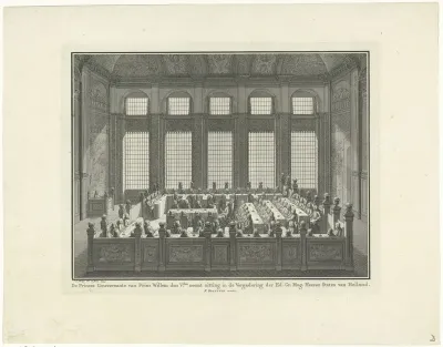 Prinses Anna neemt zitting in de vergadering van de Staten-Generaal, 1752