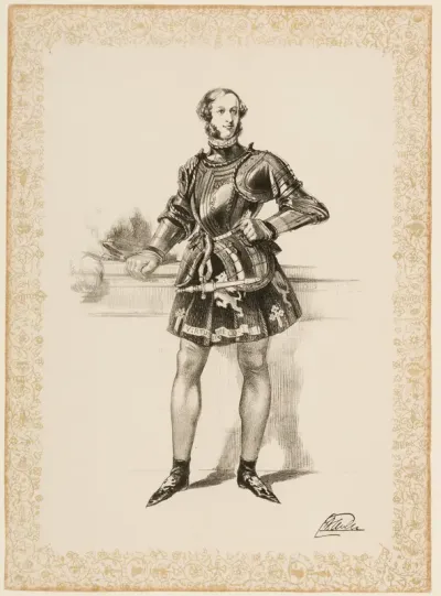 Print of William 2nd Earl of Craven in Costume Worn at Eglinton Tournament 1839