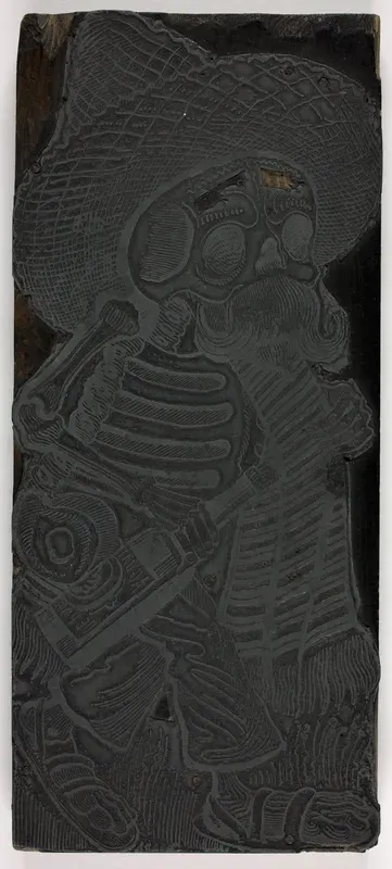 Printing block for Calavera of the Masses, no. 2