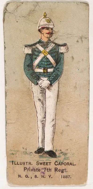 Private, 7th Regiment, National Guard of the State of New York, 1887, from the Military Series (N224) issued by Kinney Tobacco Company to promote Sweet Caporal Cigarettes