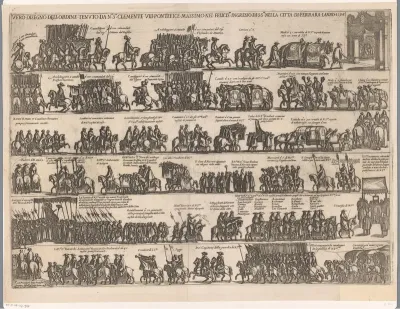 Processie bij intocht van paus Clemens VIII in Ferrara