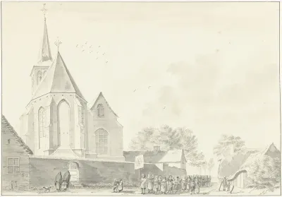 Processie langs de kerk van Broekhuizenvorst