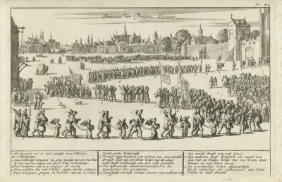 Processie van 40 in Tunis geloste Franse christenslaven te Parijs, 1641