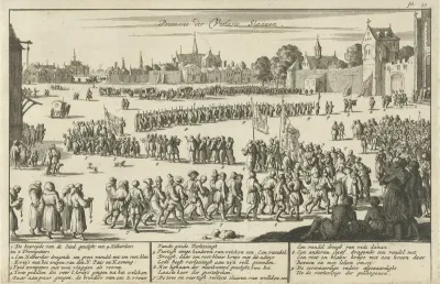 Processie van 42 in Tunis geloste Franse christenslaven te Parijs, 1635