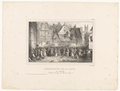 Processie van de Heilige Liga tijdens het beleg van Parijs in 1590