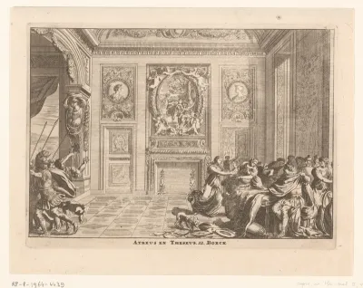 Procne toont het hoofd van Itys aan Tereus