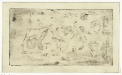 Proefblad met 'penaquatint'
