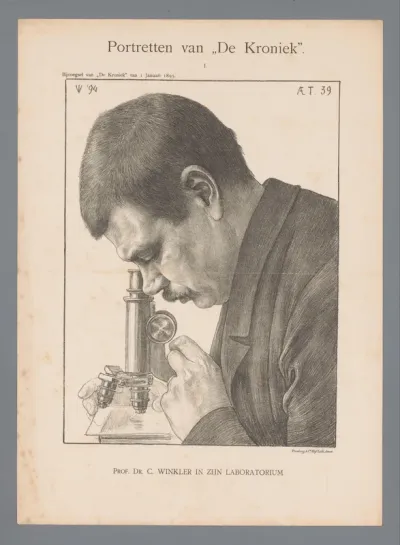 Prof. Dr. C. Winkler in zijn laboratorium