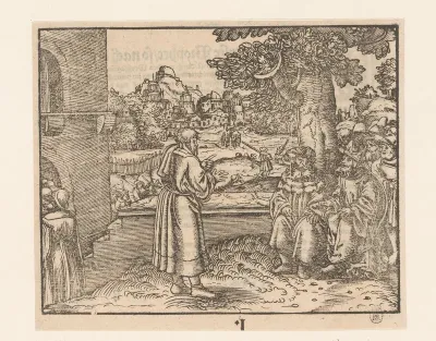 Profeet Haggai voor Zerubbabel en Jozua