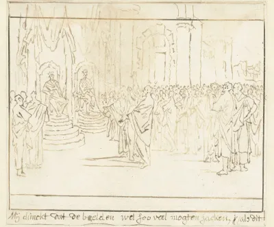 Profeet Micha voor de koningen Achab en Josaphat